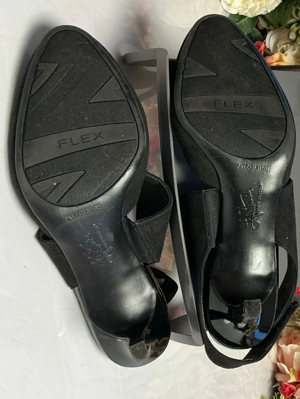 LifeStride Soft System Flex Black Slingback Pumps Women’s 9M Comfort Dress Heels